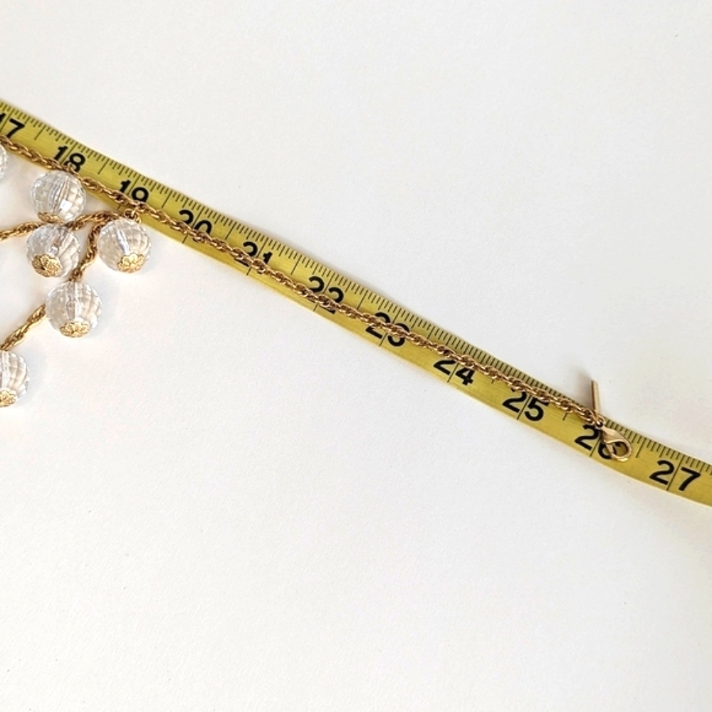 Kate Spade Chunky Statement Necklace Clear Faceted Globe Pendants Three Tiers - Picture 10 of 10